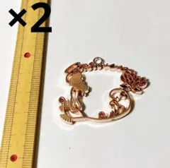 金属チャーム　ローズゴールド　プリンセス　　ジャスミン　2個