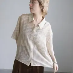 select MOCA シアーストライプショートシャツ