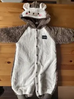 クマ耳付きフリースロンパース 50〜70まで