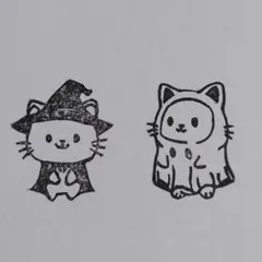 ハロウィン　ねこのスタンプセット