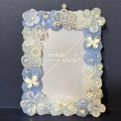 トレカケース　硬質ケース　ホイップデコ　青　アイスブルー　リボン　王冠　花　②