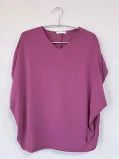 【AMERICAN HOLIC】◆ダークピンク◆Vネック◆ドルマンカットソー