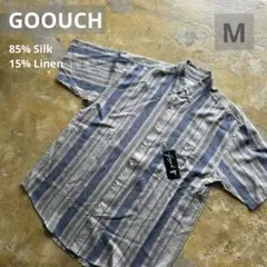 GOOUCH グーチ　デッドストック　シルク　リネン グレー　半袖シャツ　M