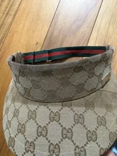GUCCI 超レア色★グッチ サンバイザー M ホワイトGG柄 正規品 USED GUCCI 超レア色☆グッチ サンバイザー M ホワイトGG柄 正規品