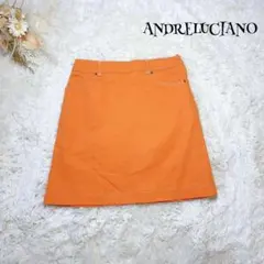 アンドレルチアーノ ミニスカート 台型 Aライン ストレッチ オレンジ