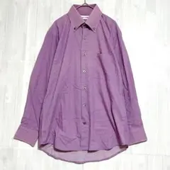 ミラショーン　ボタンダウンドット柄ワイシャツ　紫