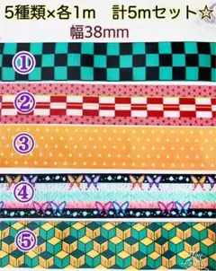 SALE❗️幅38mm 5種類×各1m 計5mセット ☆