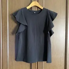 美品　ユニクロ　ラッフルスリーブTシャツ　XL