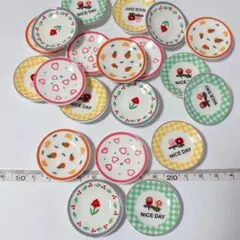 20個 柄皿02 プレート ミニチュア ドールハウス ハンドメイド