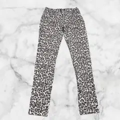 レギンスパンツ(L)ウエストゴム　レオパード柄　派手　総柄　ストレッチ　個性派