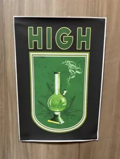 大麻 マリファナ柄 緑　大麻　マリファナ柄　緑　インテリア　ポスター
