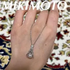 MIKIMOTO K18WG あこやパール6.4mm ダイヤモンド ベル 木