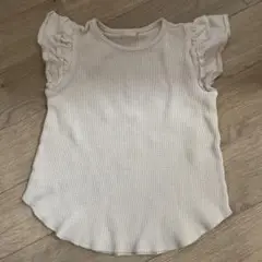 フリル付きホワイトTシャツ