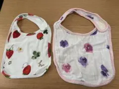 いちご・花柄スタイ2枚セット