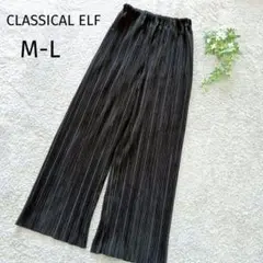 ☆クラシカルエルフ　プリーツパンツ　ウエストゴム　薄手　黒　M　L　3924