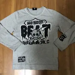 キッズサイズ160 長袖Tシャツ　グレー 綿100%