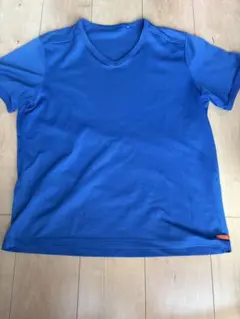 青 Vネック Tシャツ
