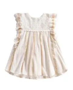 Louise Misha White and Gold Stripes ドレス