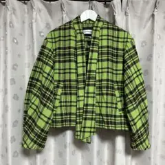 LILY BROWN グリーン・ブラックチェックジャケット ONE SIZE