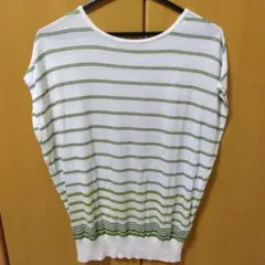 リフレクト　フレンチスリーブボーダーニット