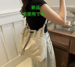 ベージュ キャンバス ショルダーバッグ