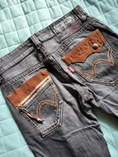 送料込み★EDWIN　エドウィン 423XVSブラックダメ－ジデニムsize32