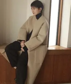 todayful ボアロングコート ベージュ 36