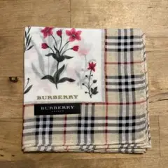 バーバリーハンカチ　チェック　花柄
