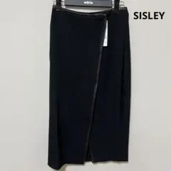 SISLEY シスレー　ブラック　ラップ　スカート　US8