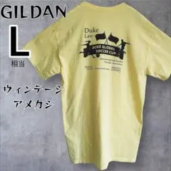 【90年代ヴィンテージ】GILDAN サッカーTシャツ L イエロー　L相当