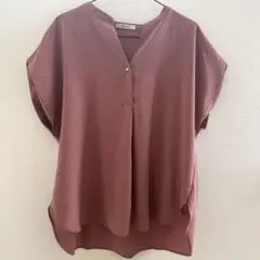 OPAQUE.CLIP ピンク フレンチスリーブシャツ　38/М