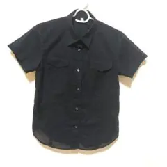 黒 半袖 コットンシャツ