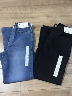 新品！ユニクロブラックパンツ・GUデニムパンツ長ズボン 2枚セットサイズ150