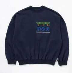 新品》TTT MSW 刺繍 クルー ネック スエット トレーナー 短丈 グレー resizeSWEAT08_0b1b1b88-7d14-