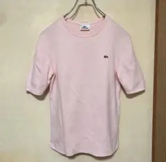 ラコステ　コットンニット　半袖Tシャツ　ピンク　サイズ40