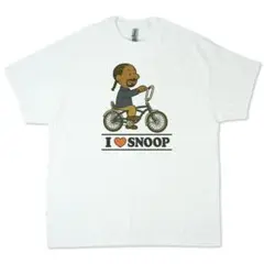 白L新品スヌープドッグTシャツsnoopdoggピーナッツ風ローチャリLOVE
