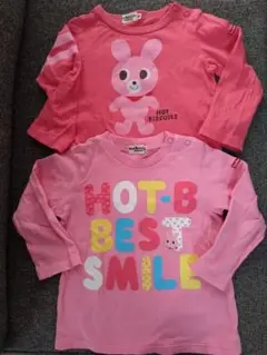 ミキハウス★ホットビスケッツ90ピンクロンT