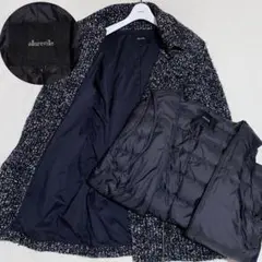 美品♡allureville 2wayツイード　ダウンライナーダブルコート　黒