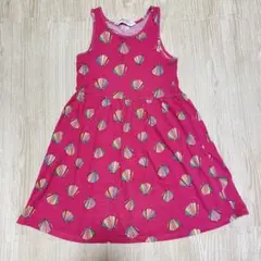 H&M シェル柄ワンピース ピンク　120センチ　綿100%
