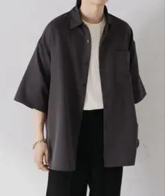 epnok エプノック ベーシックルーズシャツ L チャコールグレー