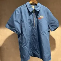NIKE 青 ジッパーポロシャツ Lサイズ