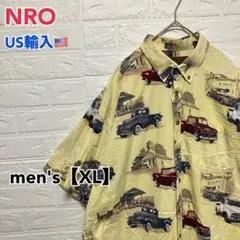 ●B442【US輸入】NRO シャツ イエロー系 men's【XL】