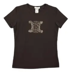 CELINE セリーヌ Tシャツ マカダム スタッズ ストレッチ 半袖 M