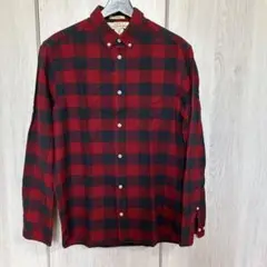 H&M L.O.G.G. 赤黒チェック 長袖ネルシャツ M エイチアンドエム