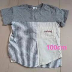 ストライプデザイン Tシャツ 100cm walking