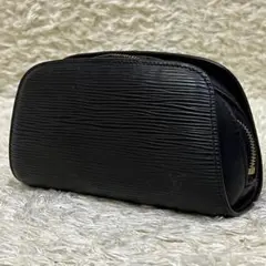 【鑑定済】LOUIS VUITTON ドーフィーヌPM ポーチ エピレザー 黒