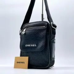 美品 DIESEL ショルダーバッグ 本革　メッシュ ブラック e314