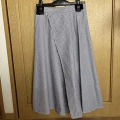 【美品】ストライプ フレアスカート 後ろファスナー　Aラインスカート