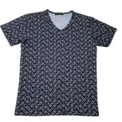 GARNIER ガルニエ　 Vネック Tシャツ ブラック　モノグラム　総柄　M