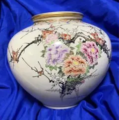薩摩焼 銘:寿官 金彩花鳥紋花瓶 花器 飾り壺 薩摩焼 銘:寿官 金彩花鳥紋花瓶 花器 飾り壺の通販 by